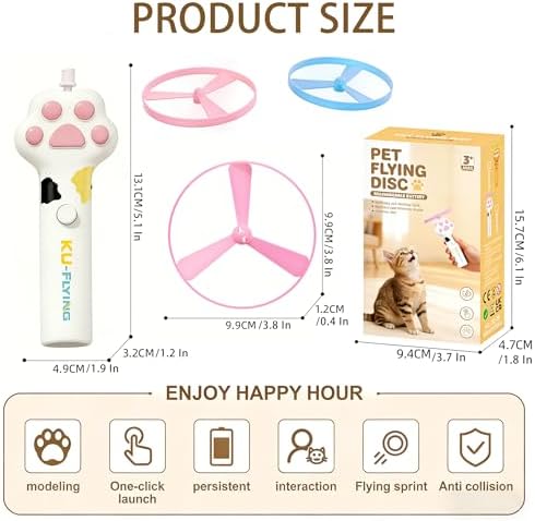 Cat Toy Disc Launcher, Rechargeable Interactive Cat Fetch Toy - Image 5