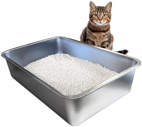 iPrimio Stainless Steel Cat Litter Box, XL 23.5" x 15.5", Nonstick Coated by iPrimio