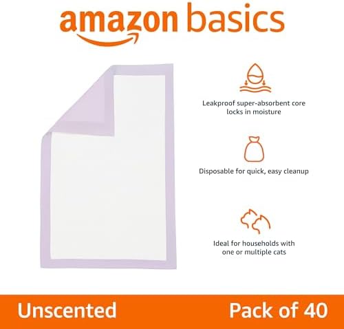 Amazon Basics Cat Pee Pads, Super Absorbent, Odor Control, Universal Fit - Image 2