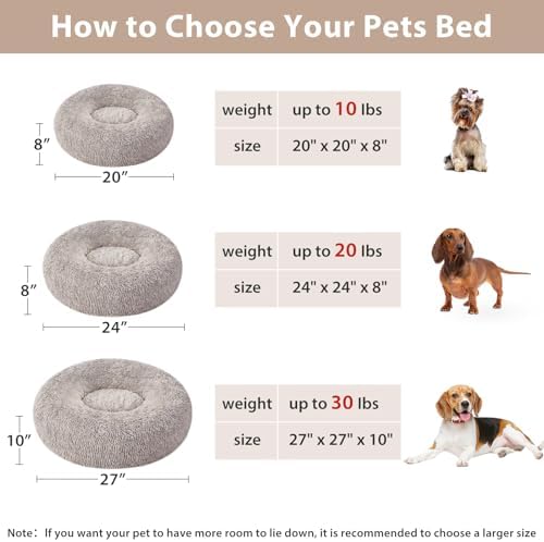 WNPETHOME Medium Round Calming Dog Bed Cat Bed - Image 4