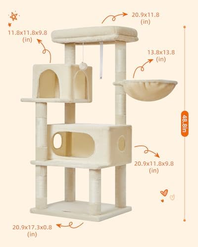 Taoqimiao Cat Tree, 49In Cat Tower - Image 2