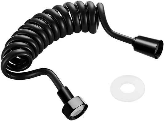 Black, Shower Hose with Telescopic Spring and Water Hose Tape by Unknown