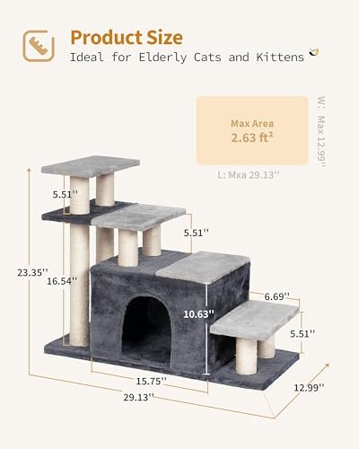 Aechonow 4-Tier Cat Stairs for High Bed - Image 4