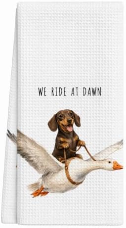 Red Dachshund Kitchen Towels, Cute Hand Tea Towel by DTLGTG