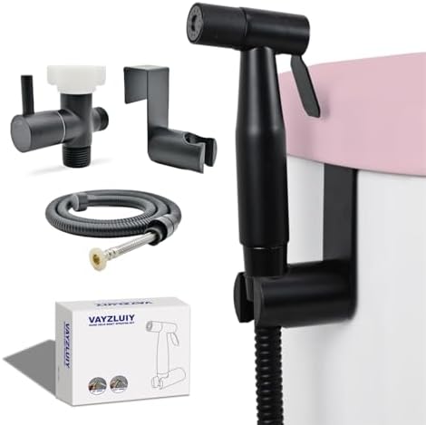 Handheld Bidet Sprayer for Toilet, Adjustable Water Pressure (Matte Black by Vayzluiy