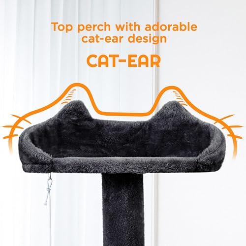 Yaheetech 80in XL Multi-Level Cat Tree, Double Caves, Sisal Posts - Image 6
