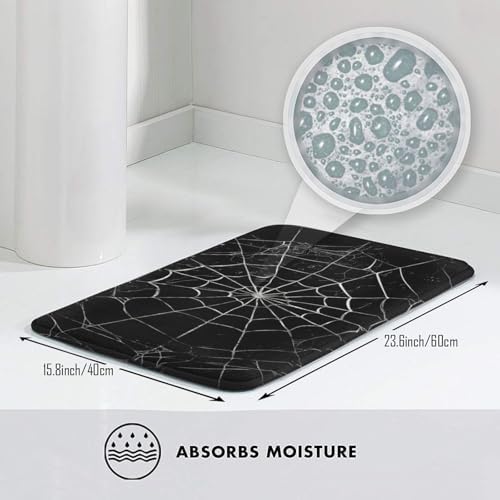 Spider Web Bath Mat 24x16 Inch Non-Slip Soft Microfiber Bathroom Rugs Washable - Image 5