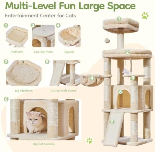 Taoqimiao Sturdy Cat Tree, Cat Tower - Image 2