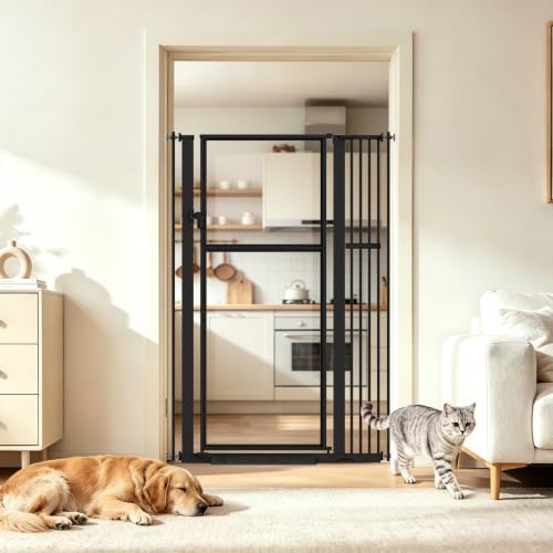 56" Extra Tall Clear Cat Gate, 37.4‑41.3" Wide Pet Gate by Unknown