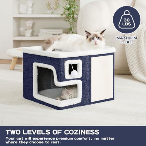 Cat Houses for Indoor Cats, Covered Cat Cave Bed - Image 5