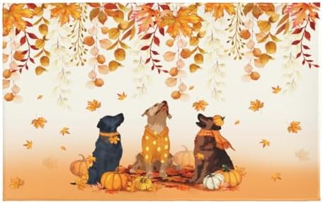 Giwawa Fall Dogs Bath Rug Autumn Leaves Bathtub Mat Non Slip Absorbent Holiday by Giwawa
