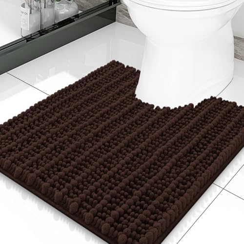 Smiry Bathroom Toilet Rugs U Shaped 20X20, Chenille Bath mats by Smiry