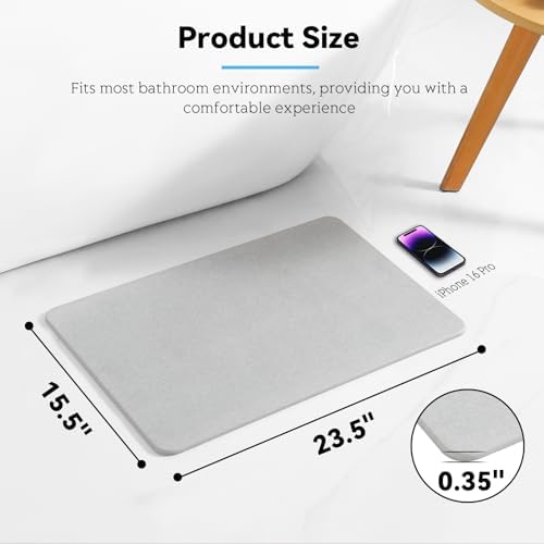 Stone Bath Mat, Dries Quickly, Non-Slip Diatomaceous Earth Bath Mats - Image 3