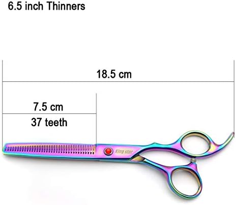 7.0in Titanium Professional Pet Grooming Scissors Set, Straight & Thinning & - Image 7