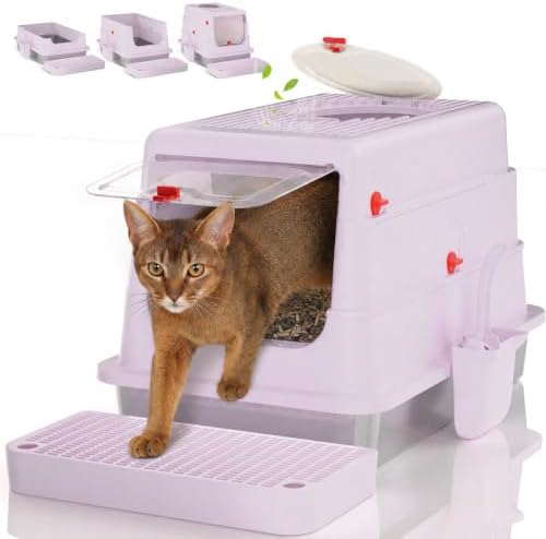 4-in-1 Stainless Steel Cat Litter Box by Labeta