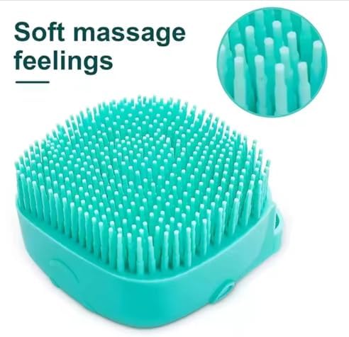 Dog Bath Brush with Shampoo Dispenser – Soft Silicone Pink Pet Scrubber - Image 3