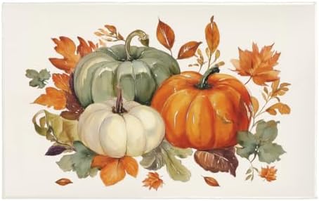 Giwawa Fall Pumpkin Bath Rug Autumn Leaves Bathtub Mat Non Slip Absorbent by Giwawa