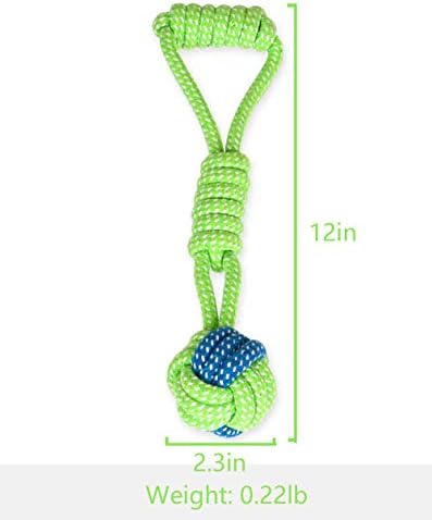 Sunglow Dog Toy Interactive Chewing Rope Ball Toys Natural Cotton Washable - Image 2