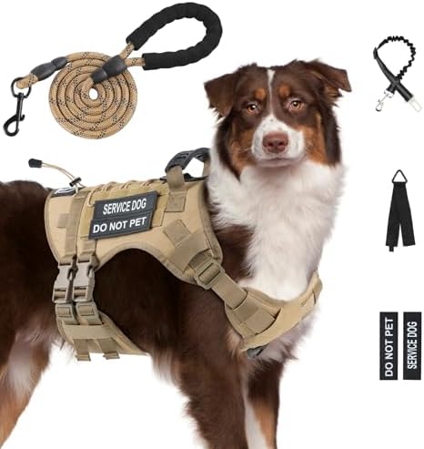No Pull Tactical Dog Harness for Large Dogs, Service Dog Vest by Yungaspy
