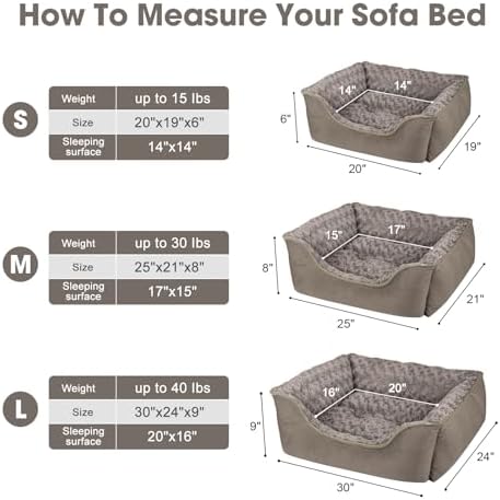 JOEJOY Rectangle Dog Bed for Large Medium Small Dogs - Image 4