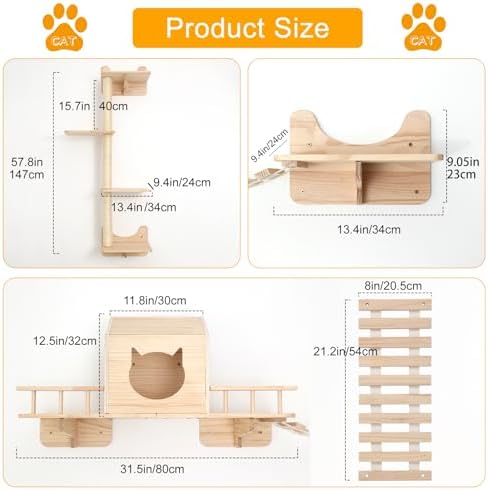 Cat Shelves for Wall – Cat Climbing Furniture Set for Large Cats - Image 3