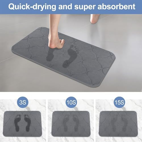 Stone Bath Mat Diatomaceous Earth Shower Mat Non-Slip Super Absorbent Quick - Image 4