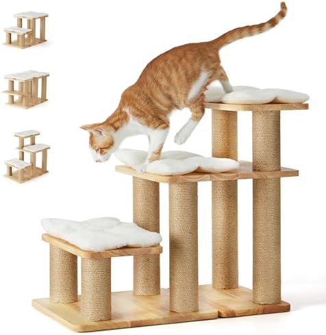 FUKUMARU Dog Stairs, Solid Wood Pet Stairs by FUKUMARU