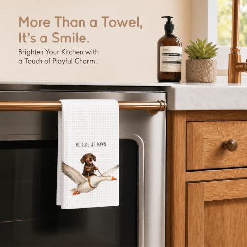 Red Dachshund Kitchen Towels, Cute Hand Tea Towel - Image 3