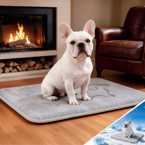 Washable Dog Crate Pad Small Puppies, Plush Back & Cooling Front Indoor by Unknown
