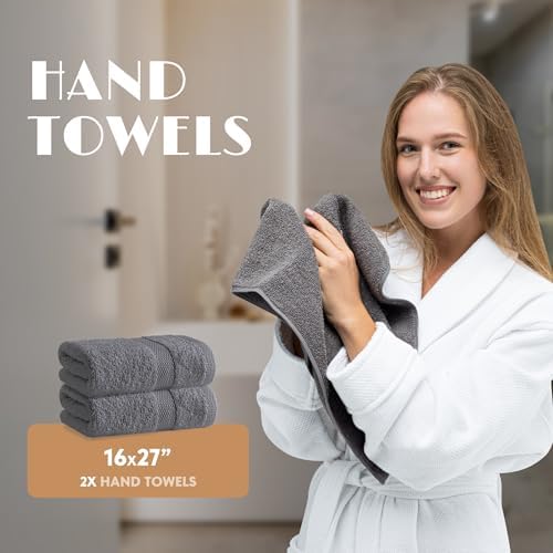 Gray Bath Towel Set of 6 - Image 5