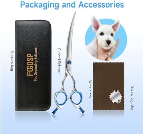 Curved Dog Grooming Scissors 7 in Curve Shears - Image 7