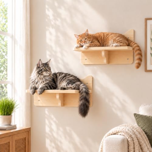 Cat Wall Shelves, 2-Piece Cat Wall Step by MIUZMORE