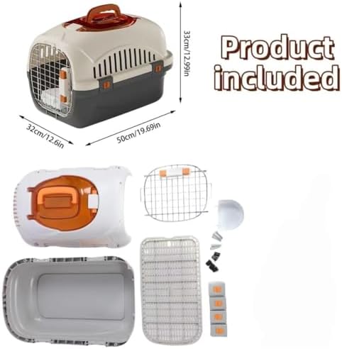 Hard Cat Carrier for Large Cats up to 20 lbs, Top Loading Plastic Pet Travel - Image 2