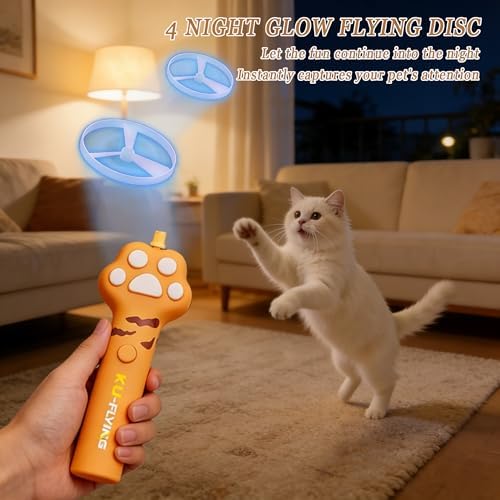 Cat Toy Disc Launcher, Rechargeable Interactive Cat Fetch Toy - Image 4