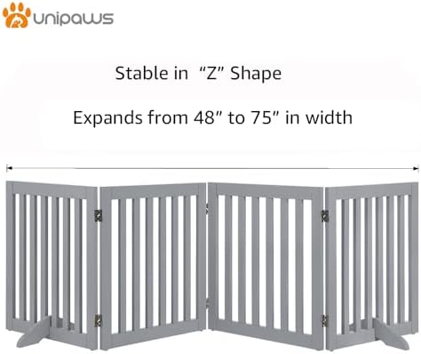 unipaws 24”H Free Standing Pet Gate - Image 4