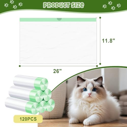 120 Count 26" x 11.8" Pre-separated Cat Litter Bags - Image 2