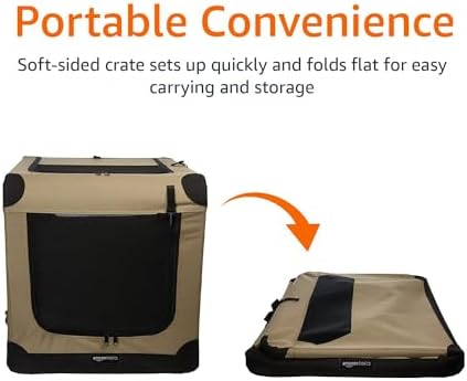 Amazon Basics Portable Folding Soft Dog Crate, Double Door, Collapsible Travel - Image 5