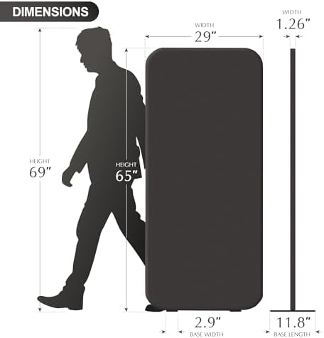 DECOLAB Room Divider Panel, Standing Privacy Partition Wall 29"x65" - Image 6