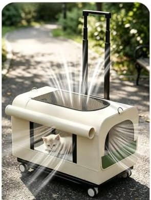 Double Decker Rolling Cat Carrier Large Wheeled Pet Carrier by Unknown