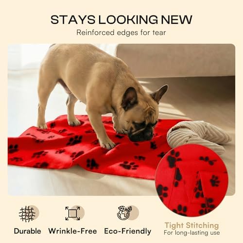 LINENLUX Fleece Dog Blankets 6-Pack, Soft Stretchy - Image 3