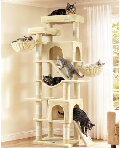 Feandrea Large Cat Tree, 81.1" Tall Sturdy Cat Tower by FeandreabySONGMICSHOME