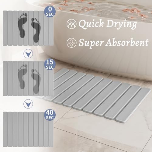 Foldable Stone Bath Mat, Diatomaceous Earth Stone Drying Mats - Image 2
