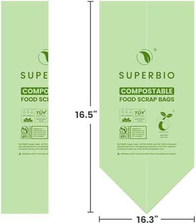 SUPERBIO 2.6 Gallon Compostable Food Waste Bags, 1 Pack - Image 5
