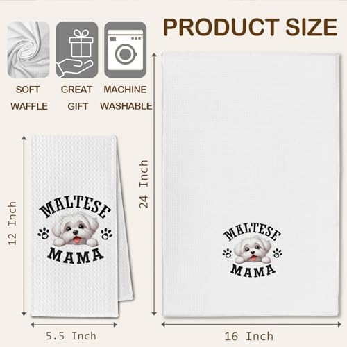Maltese Mama Kitchen Towels, Dog Mama Maltese Gifts - Image 6
