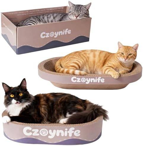 3PCS Cat Scratcher Cardboard, Oval Cat Scratch Pad Bowl Nest - Image 5