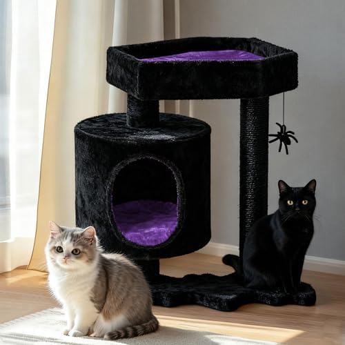 BEWISHOME Cat Tree for Indoor Cats, Gothic Cat Tree by BEWISHOME
