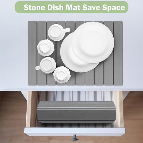 Stone Dish Drying Mat for Kitchen Counter, Versatile Stone Drying Mats for Cups - Image 5