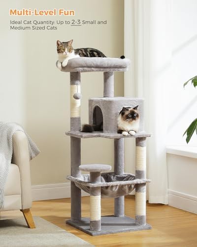 MUTTROS 45.7" Cat Tree with Hammock, Condo & 4 Sisal Posts - Image 2