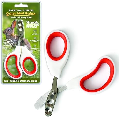 Rabbit Nail Clippers with 2 Size Safety Guide by Steel & Cedar – Professional by Unknown