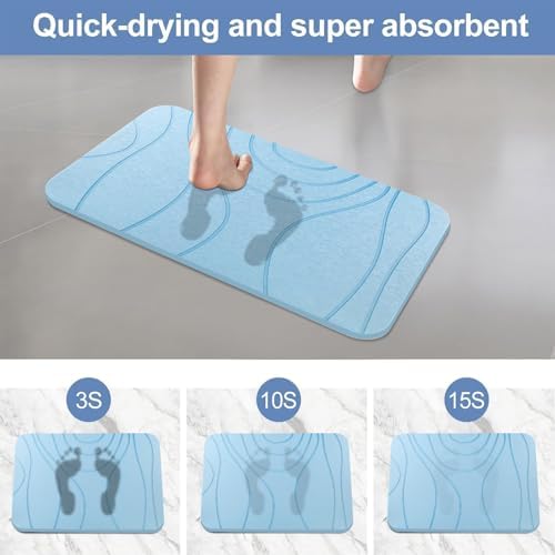 Stone Bath Mat, 2 Pack Diatomaceous Earth Shower Mat, Non-Slip Super Absorbent - Image 6